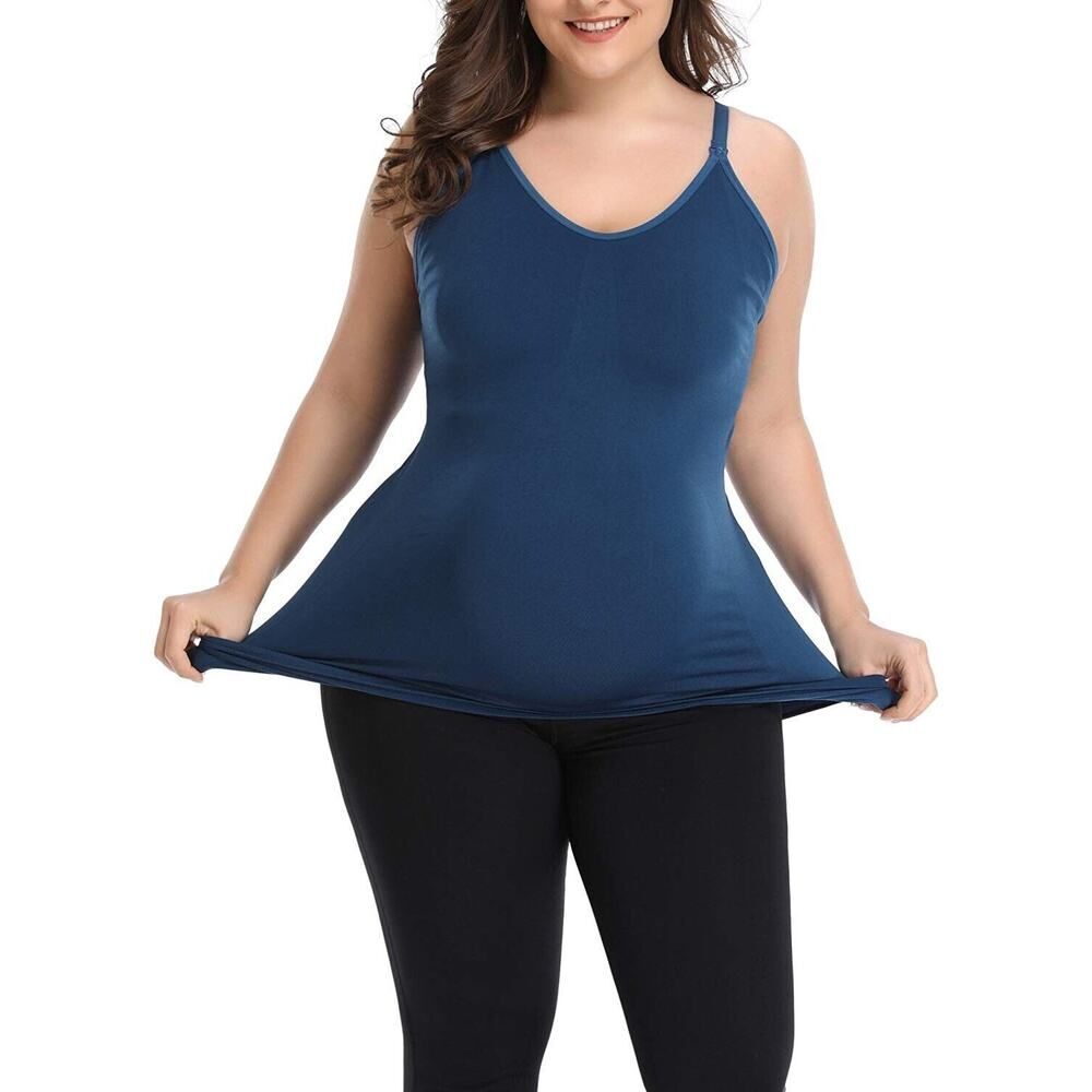 HOFISH Maternity Nursing Lounge Cami Stretch Tank Bra Top Fitted V-Neck M